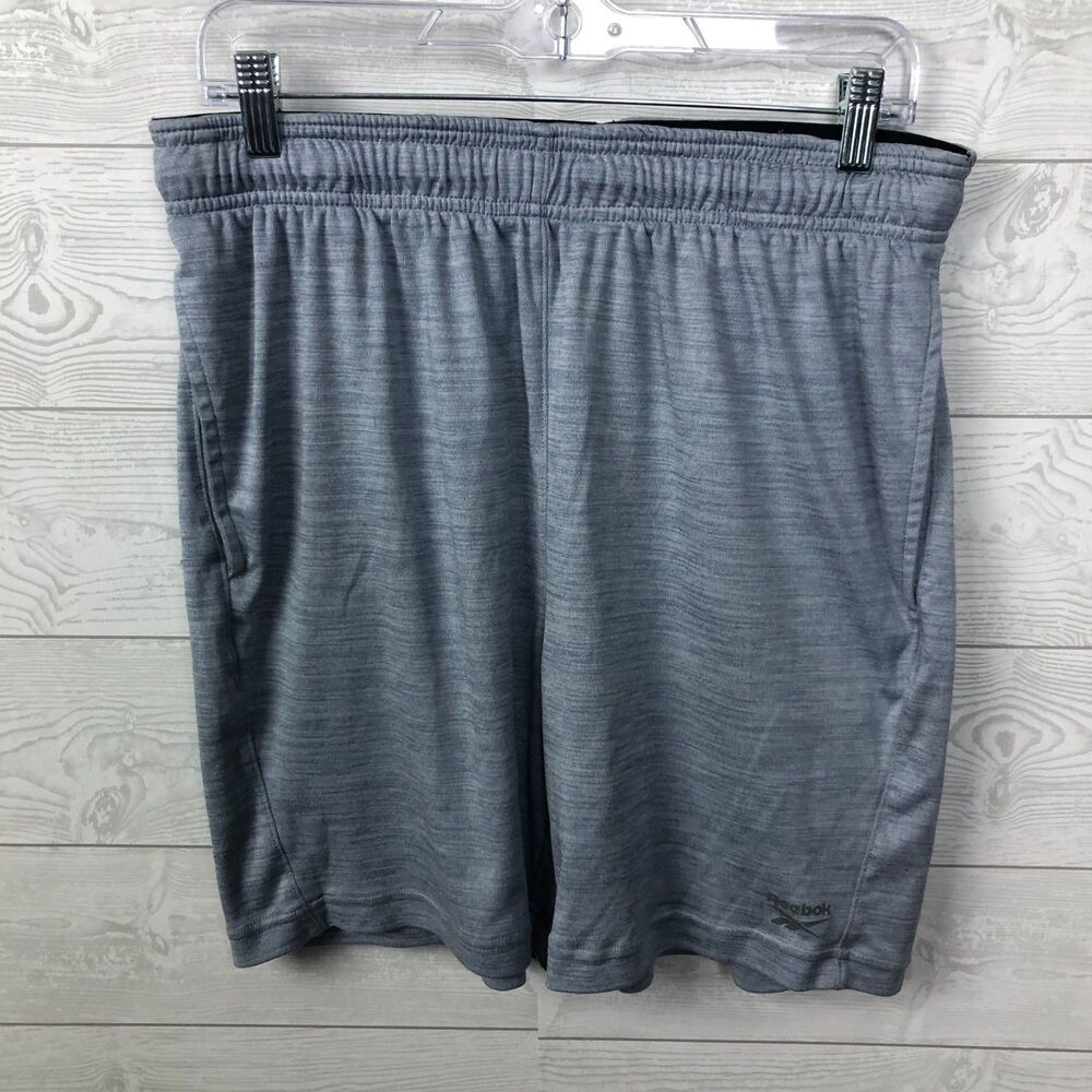 Reebok Men's Size Large Pull On Shorts Athletic Workout w/ Pockets Gray